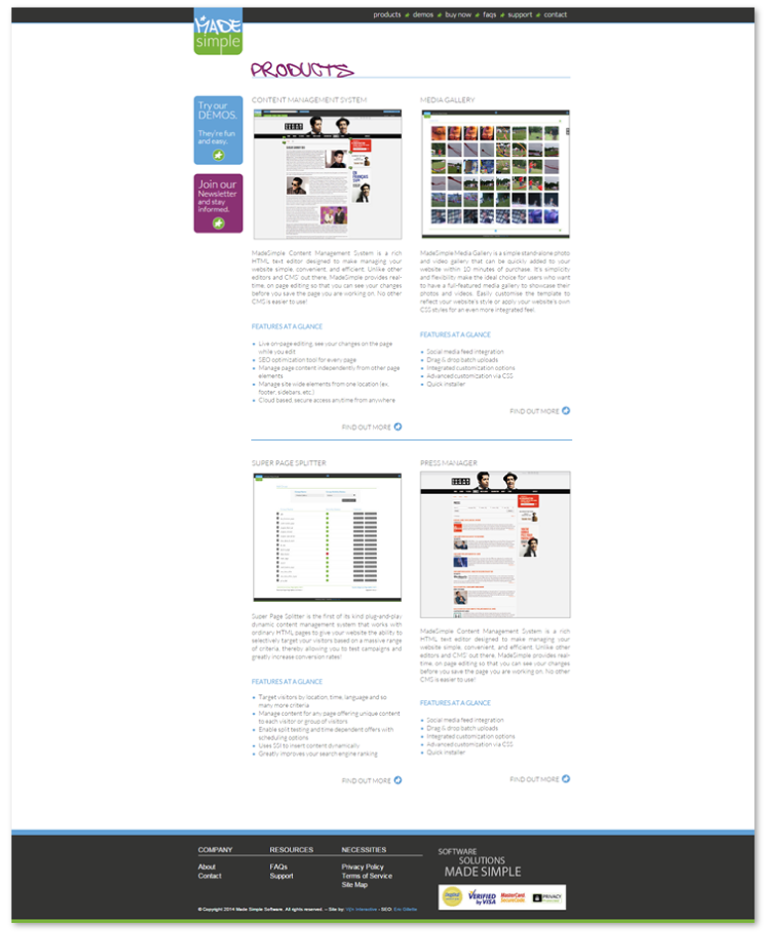 madesimple software product page
